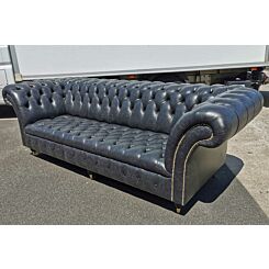 255 cm Chesterfield Vintage Black Leather