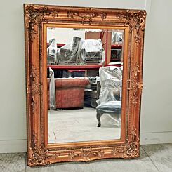 Zware Barokspiegel met Antiek Gouden Houten Lijst  91 x 121 cm