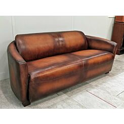 Aviator 3 seat sofa in vintage cognac leather, English Decorations