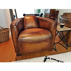 Aviator chair vintage cognac leather