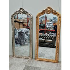 78 x 183 cm Crested mirror, antique gold or silver