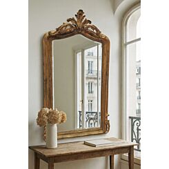 Louis Philippe Rococo Crested Mirror – Antique Gold Finish – 83 × 150 cm