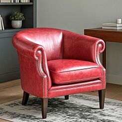 Tiffany tub Chesterfield fauteuil Burgundy leder