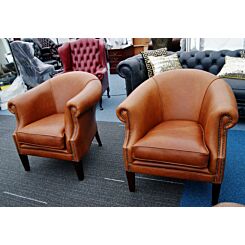 2 x Tiffany Tub chairs Vintage Tobacco