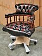 Captain's swivel chair mahogany with antique tan wood
