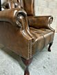 mahogany Queen Anne feet, Chesterfield high back wing chair
