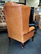 Free standing Chesterfield fauteuil, Old English tan leather