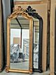 Large crested mirror Louis Philippe black 88 x 196 cm