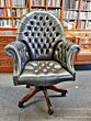 Directors swivel chair Old English Black leather