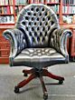 Directors swivel chair Old English Black leather