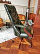 Library swivel chair mahogany antique green