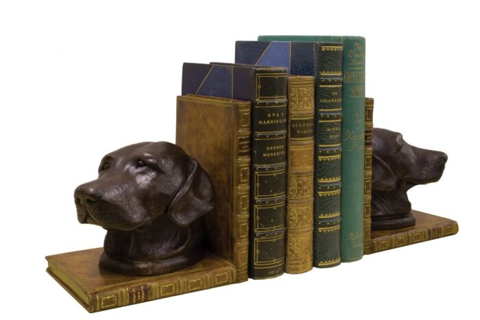 Labrador Bookends on faux books set of 2