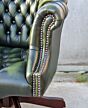 Directors swivel chair antique green leather