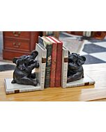 Elephant bookends on faux books set of 2