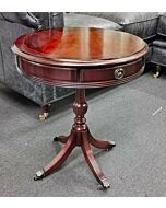 mahogany drum table plain finished top