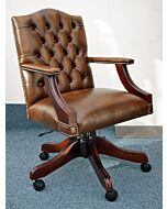 Gainsborough swivel chair plain seat mahogany antique gold