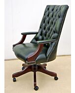 Library swivel chair antique green