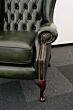 2 x Queen Anne Chesterfield chairs antique green