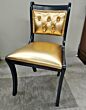 City chair with painted frame and Midas Gold leather
