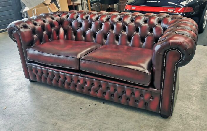 antique red Chesterfield