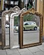 Spiegel Roma mit Bekrönung silber oder gold