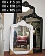 Crested overmantel mirror Roma in white or black in 3 sizes.