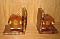 Fishing reel Bookends on faux books Set of 2
