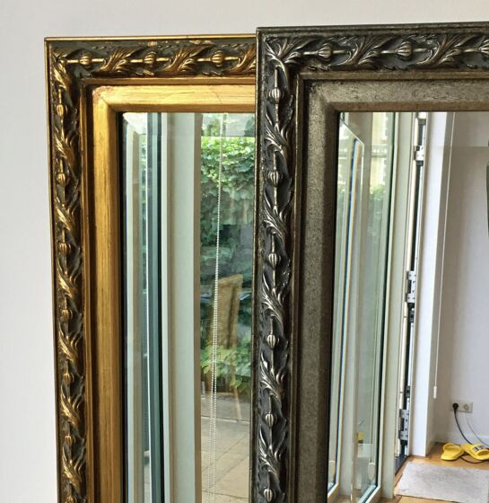 Classic & elegant mirror Lorient silver / gold frame