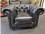 Whitehall Chesterfield club chair, Vintage coal leather