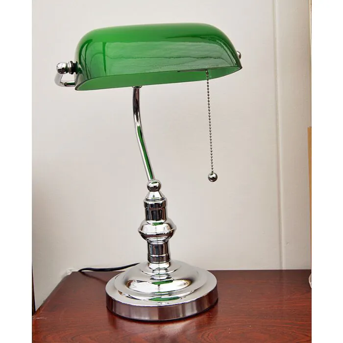 Lampe à poser | vintage avec abat-jour en verre vert – firefly