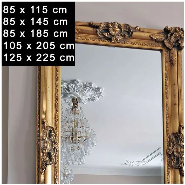 Miroir Mural Baroque Or 180x55 Cm - Palazzo INT - Miroir De Luxe Pour Entrée