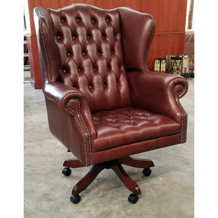 Leather Rust Color Office Chair Glitzhome Camel Brown Mid-Century