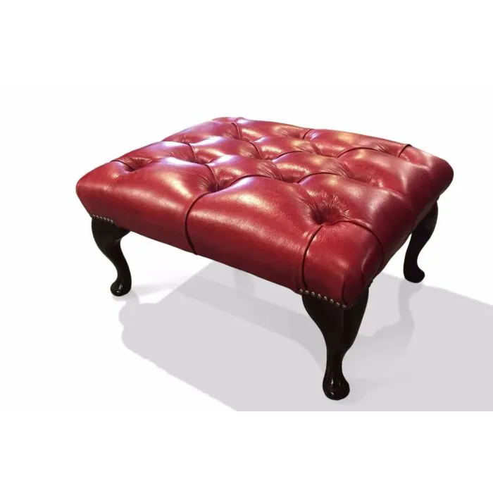 Queen Anne foot stool, hand made English Chesterfield