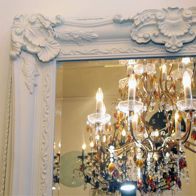 Patois Schepsel Leidinggevende Witte barok spiegel Florence, in 5 maten. English Decorations.