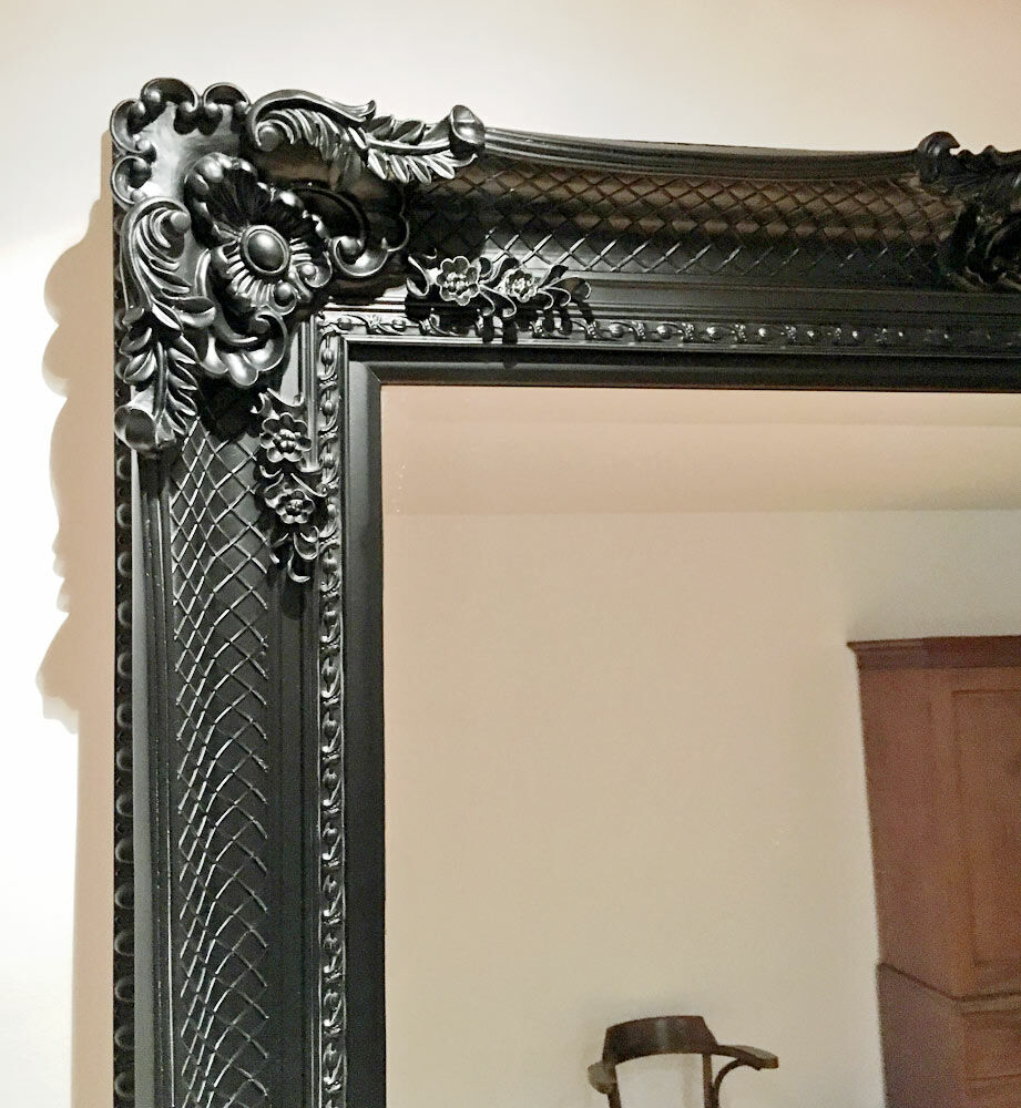 Barok zwart spiegel Vicenza 5 maten, English Decorations,- wel de grootste collectie ingelijste klassieke en en grote wandspiegels in Europa.