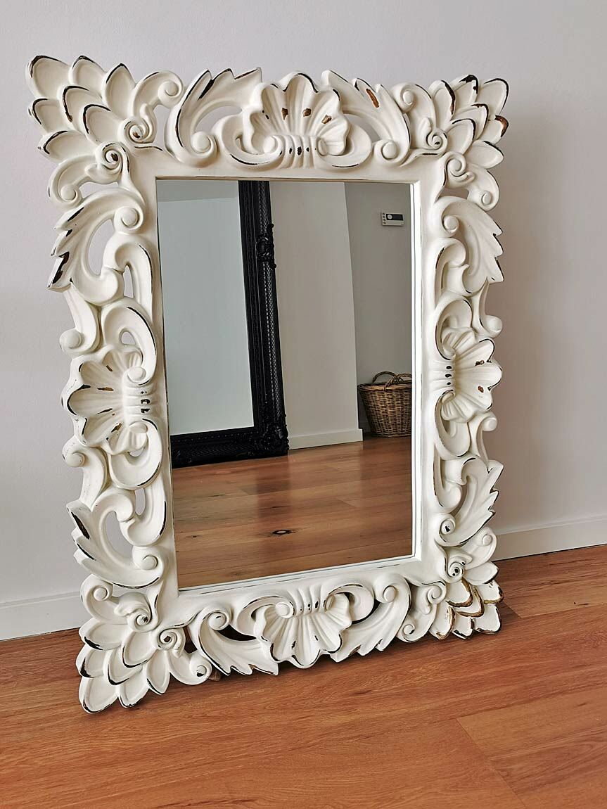 campagne Melancholie Rudyard Kipling Shabby chic Off white mirror cloudy dreams 82 x 107 cm