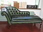 Royal Victorian Chesterfield Chaise Lounge, antique green