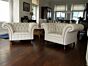 Belmont Chesterfield chairs in Velle Ivory