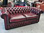 Compact 3 seat ( XL 2 seat ) Chesterfield showroom model antique red