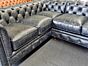 Corner Chesterfield and Club chair vintage coal leather