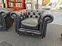 Whitehall Chesterfield set fully sprung vintage coal leather