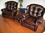 Suzanne Chesterfield chairs Antique red leather