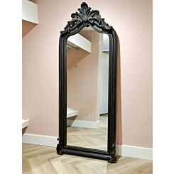 Large crested mirror Louis Philippe black 88 x 196 cm