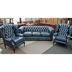 3 +1+1 Chesterfield Antique Blue