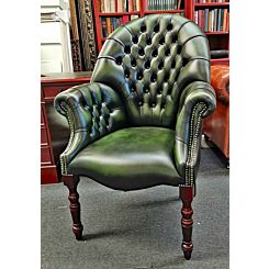 Directors stand chair in antique green leather