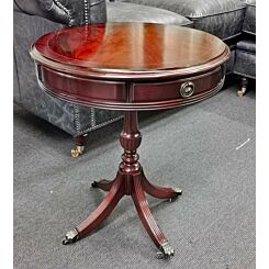 mahogany drum table plain finished top