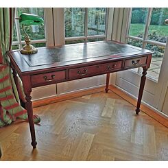 75 x 140 cm mahogany writing table with grooved legs