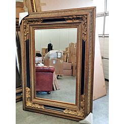 Grote barok spiegel, antiek goud met zwart