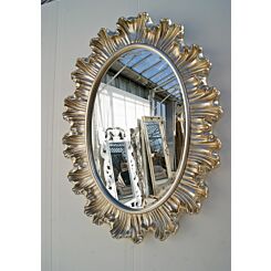 Champagne oval mirror Rufus