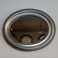 Argenté brillant miroir ovale Toulouse 6 tailles